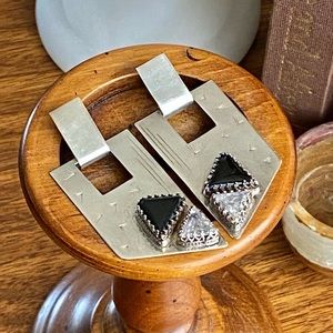 Sterling Silver 925 80’s Oversized Earrings